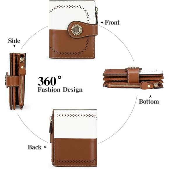 Small Wallets, Credit Card Holder White Brown - Picture 4 of 6